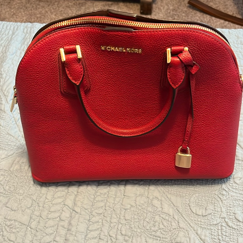Michael Kors Red Leather Bag